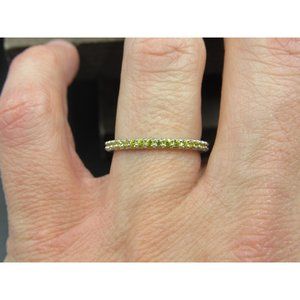 Size 7 Sterling Silver Brilliant Yellow Round Cubic Zirconia Band Ring